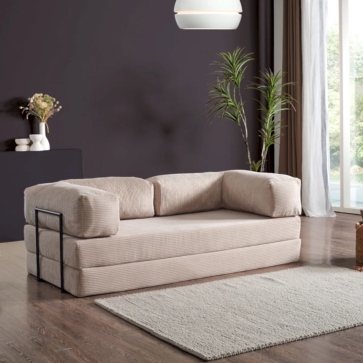 Lounge Aktivite Koltuğu Çok Amaçlı Koltuk Yatak Krem