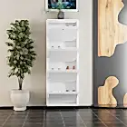 Kilitli 4 Kapaklı Metal Ayakkabılık Beyaz-3