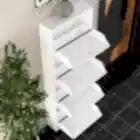 Kilitli 4 Kapaklı Metal Ayakkabılık Beyaz-5