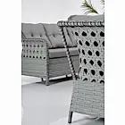 Deniz Rattan Puflu Bahçe Balkon Takımı 3+1+1 Gri-1
