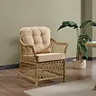Icon Rattan Bahçe Balkon Oturma Takımı 2+1+1+Camlı Masa Cappuccino-1