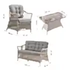 Icon Rattan Bahçe Balkon Oturma Takımı 2+1+1+Camlı Masa Cappuccino-5