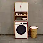 Çamaşır Makinesi Üstü Banyo Dolabı Rafı Atlantik Çam-0
