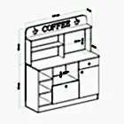 Barista Kahve Köşesi Çok Amaçlı Dolap Atlantik Çam-3