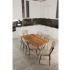 Elma 6 Kişilik Mutfak Yemek Masa Takımı Krem-1
