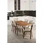Elma 6 Kişilik Mutfak Yemek Masa Takımı Krem-2