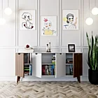 Elegant 4 Kapaklı Dekoratif Konsol Barok Ceviz Beyaz-1