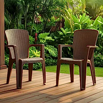 Side 2'li Rattan Sandalye Cappuccino