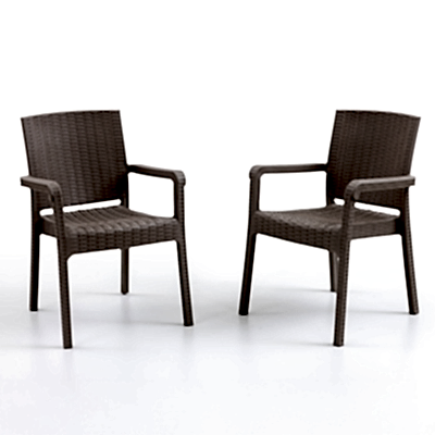 King 2'li Rattan Sandalye Cappuccino
