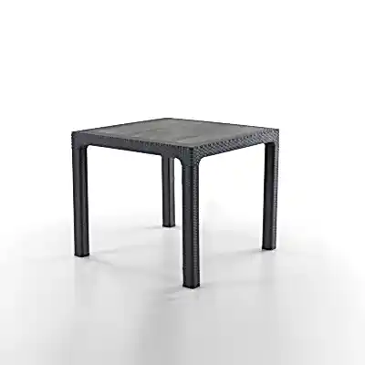 Rattan 90x90 cm Masa Siyah