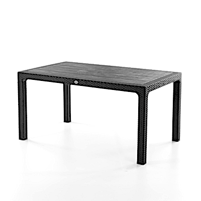 Rattan 90x150 cm Masa Siyah