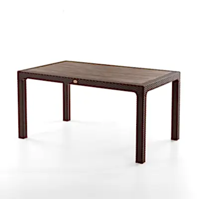 Rattan 90x150 cm Masa Kahve