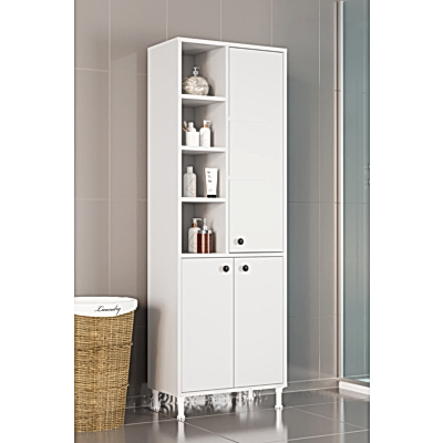 Selen Çok Amaçlı Mutfak Banyo Dolabı Beyaz