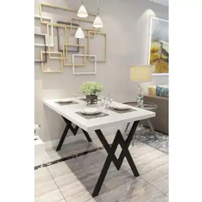 Evdemo Parla Mutfak Yemek Masası Beyaz