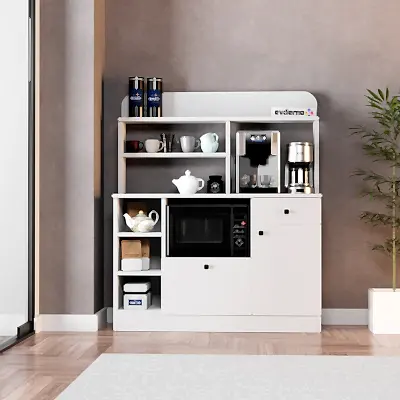 Latte Çok Amaçlı Dolap Kahve Köşesi Beyaz