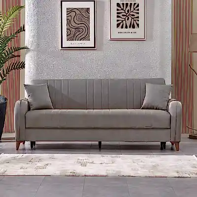 Serra 3 Kişilik Bazalı Kanepe Çekyat Koltuk Kahve