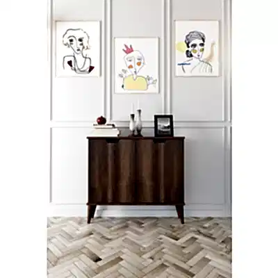 Elegant 2 Kapaklı Dekoratif Konsol Barok Ceviz